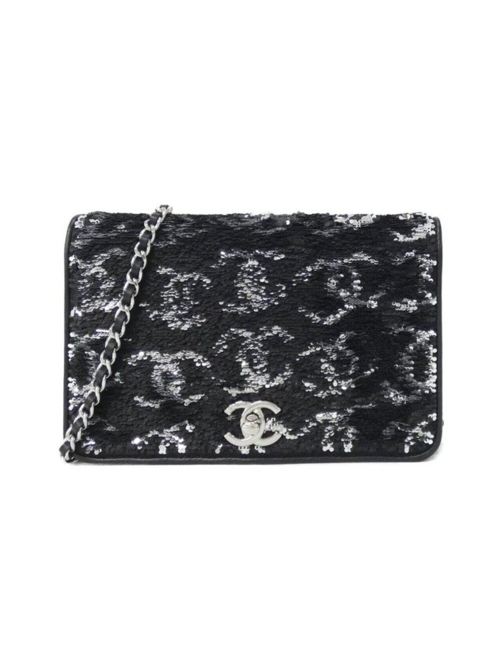 Chanel Chain Wallet Silver